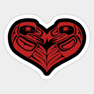 Lovebirds - Tlingit style Raven and Eagle Sticker